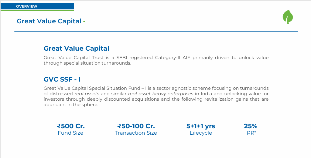 About the fund – Great Value Capital GVC SSF I
